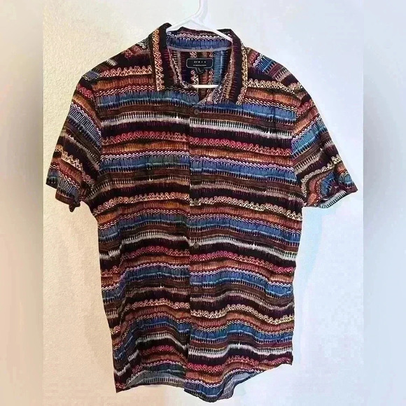 21 Men An American Brand Black Aztec Button Colorful Casual Festival Size XL - Picture 1 of 9